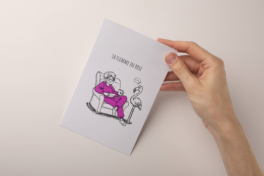 Carte La flemme en rose