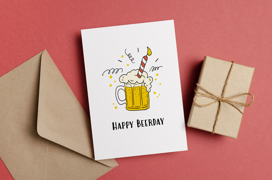 Carte Happy Beerday - Joyeux Anniversaire