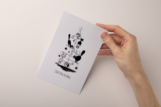 Carte Chat'pin de Noël