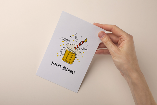 Carte Happy Beerday - Joyeux Anniversaire