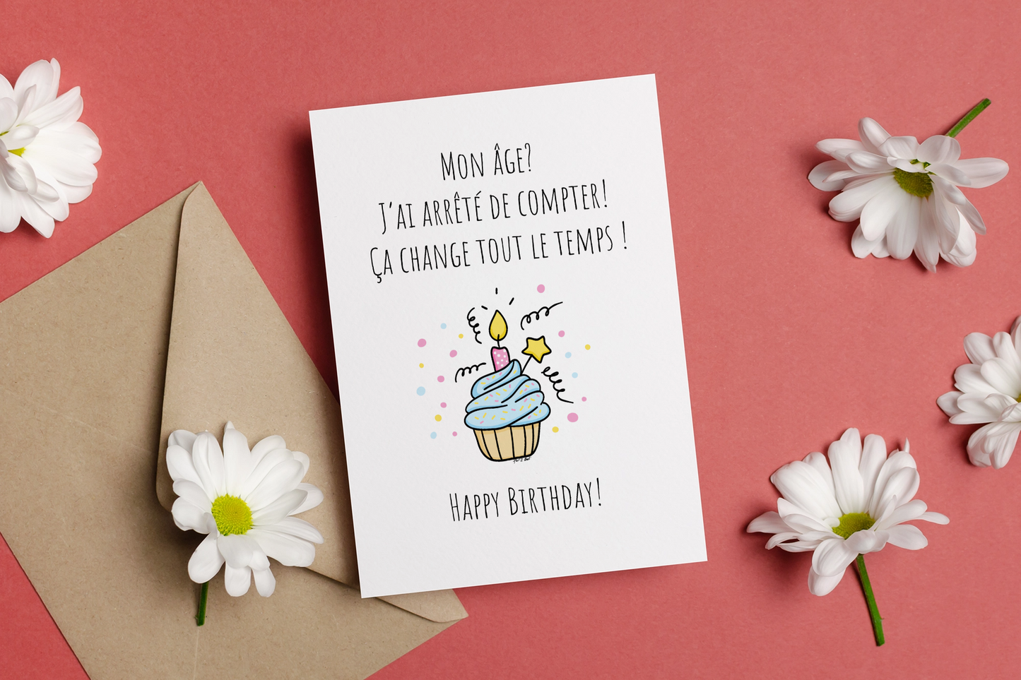 Carte Mon Âge J'ai Arrêté de Compter - Happy Birthday
