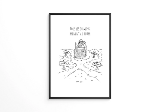 Tous les chemins mènent au rhum - Affiche