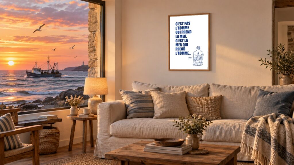 Mise en situation Coucher-Soleil de C&rsquo;est pas l&rsquo;homme qui prend la mer