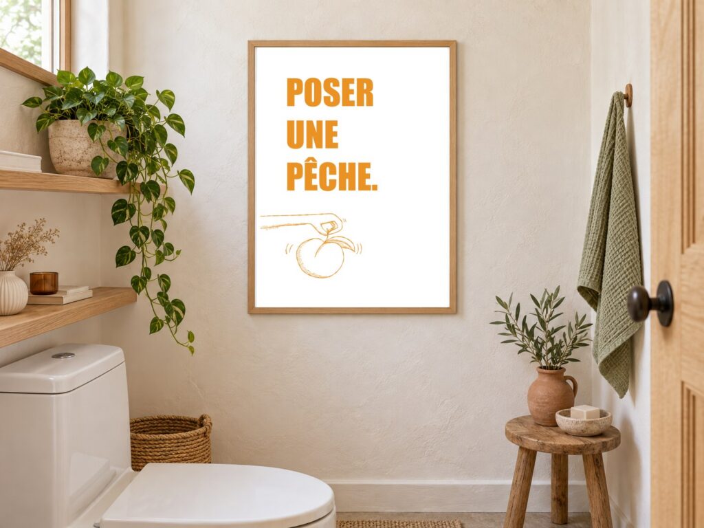 Mise en situation Toilettes de Poser une pêche.