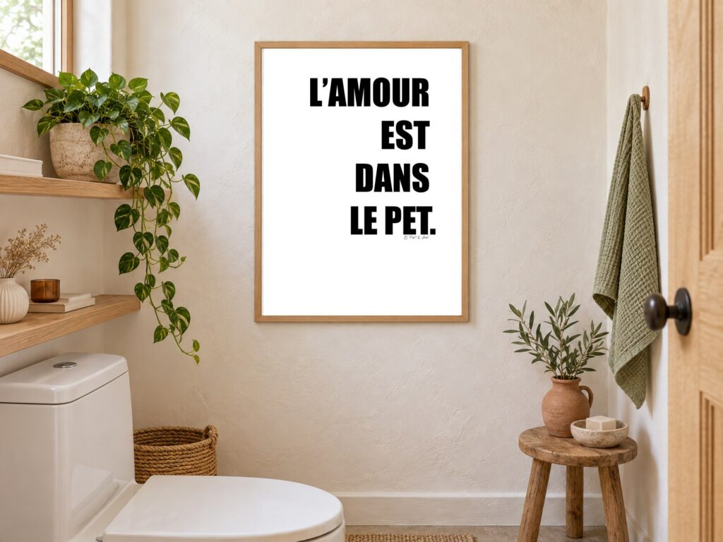 Mise en situation Toilettes de L&rsquo;amour est dans le pet