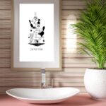 Mise en situation Frame mockup on the bathroom de Chat&rsquo;pin de Noël