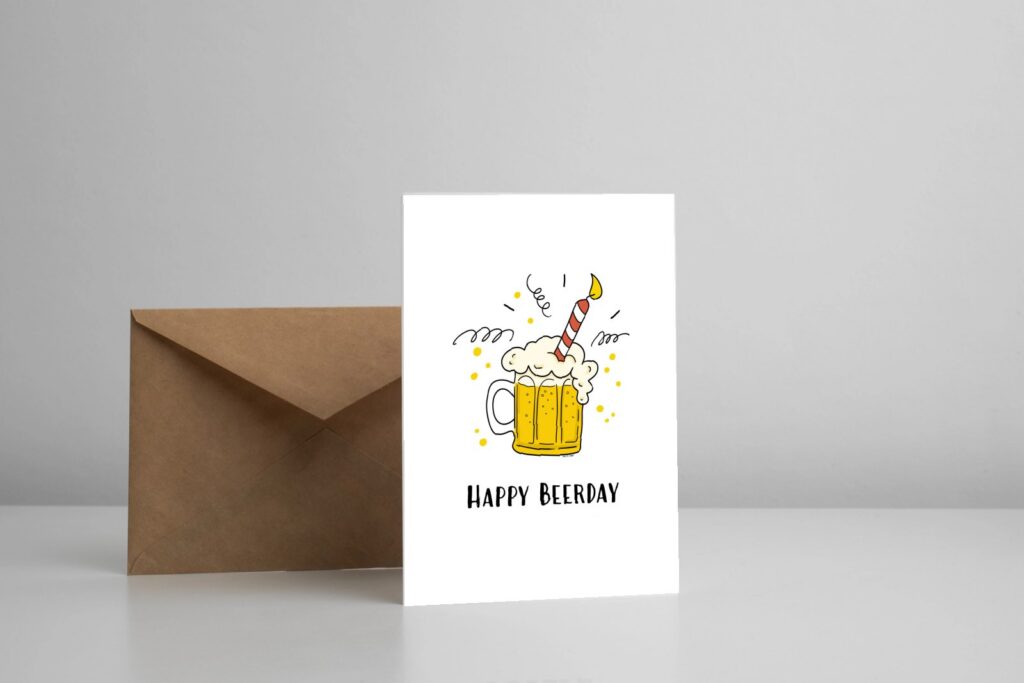 Mise en situation Conception de maquette de carte de Happy Beerday