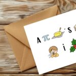 Mise en situation Blank Greeting Card with Envelope Mockup on Wooden Background for Custom Design2 de Rébus happy birthday