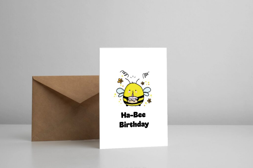 Mise en situation Conception de maquette de carte de H-Bee Birthday