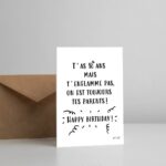 Mise en situation Conception de maquette de carte de T&rsquo;as 18 ans mais t&rsquo;enflamme pas, on est toujours tes parents !