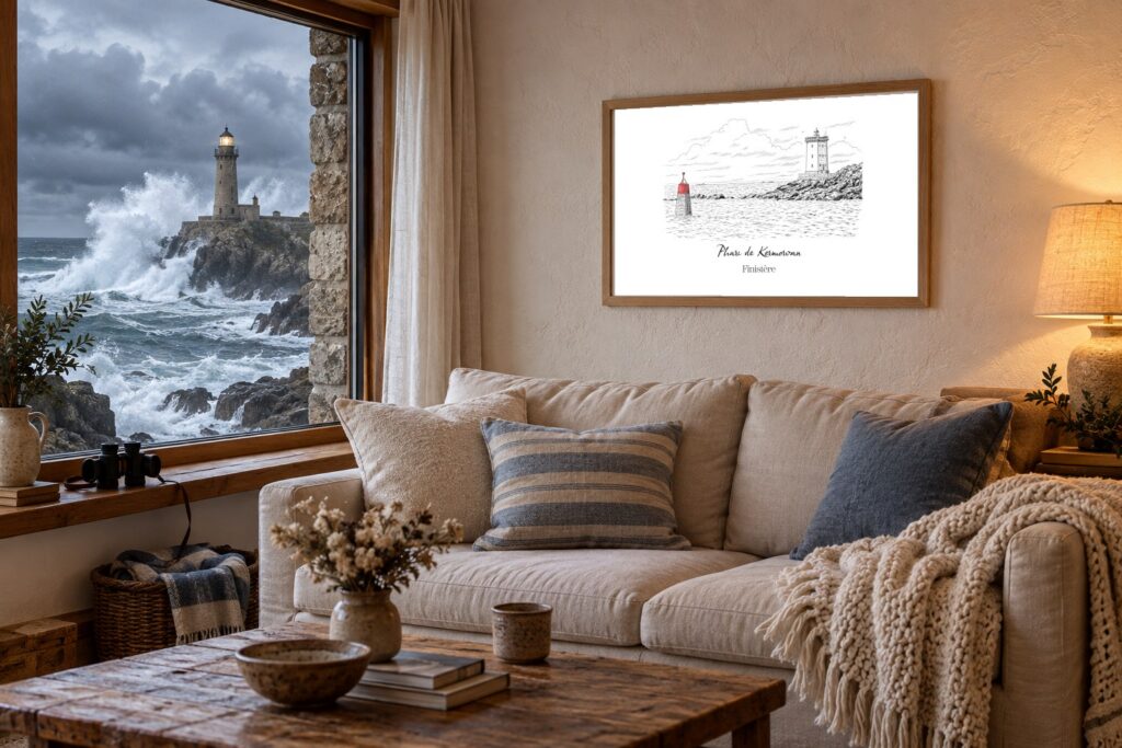 Mise en situation Tempete-Portait de Phare De Kermorvan (Faniel Kervorvan)