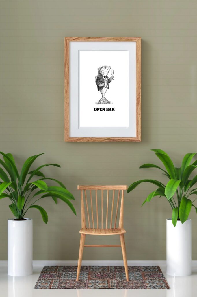 Mise en situation Poster Frame in living room Mockup 2 de Open Bar